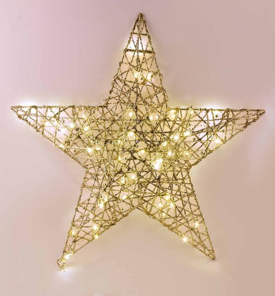 Mondex Since 1986 LED vánoční závěsná hvězda SANTA LILA 57 cm zlatá