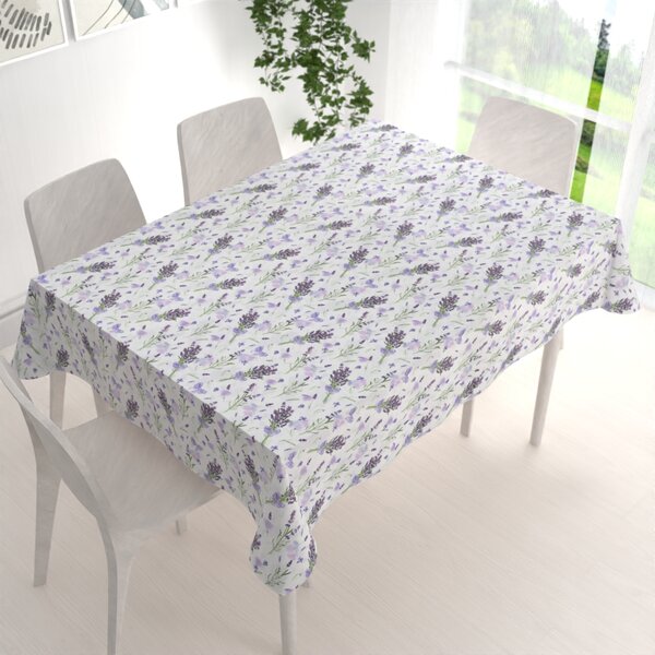 Biante Dekorační obdélníkový ubrus PML-085 Snítky levandulí na bílém 50x100 cm