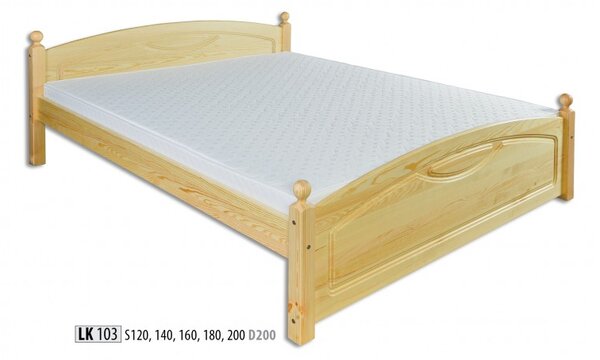 Drewmax Dřevěná postel 200x200 LK103 ořech