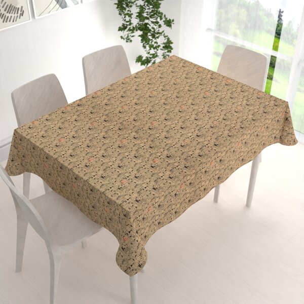 Biante Dekorační obdélníkový ubrus PML-093 Pes mezi kočkami na hnědobéžovém 50x100 cm