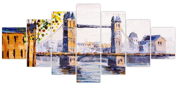 Obraz - Malba města (210x100 cm)
