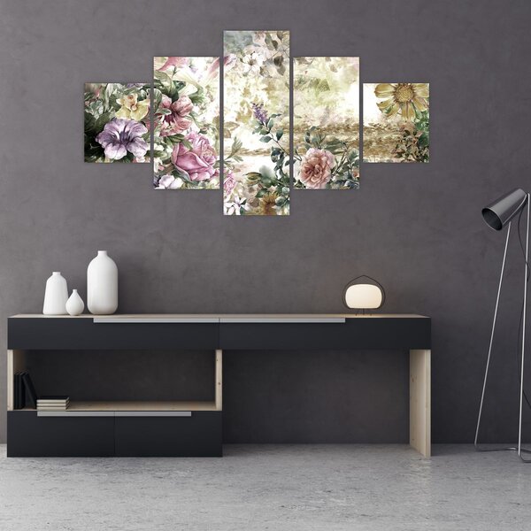 Obraz - Designové květiny (125x70 cm)