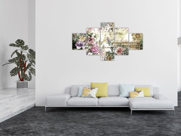 Obraz - Designové květiny (125x70 cm)