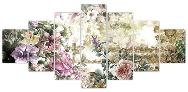 Obraz - Designové květiny (210x100 cm)