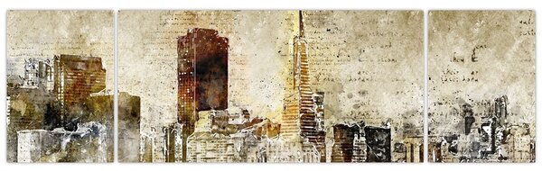 Obraz - Umělecky ztvárněné město (170x50 cm)