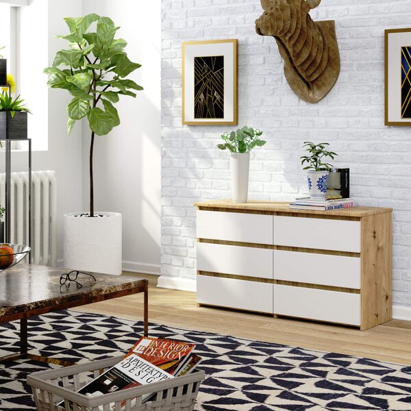 Ak furniture Komoda CL6 100 cm dub artisan/bílá