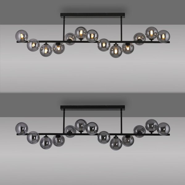 Schöner Wohnen 14505-18 - LED Lustr na tyči DUBAI 13xG9/3W/230V černá/kouřová