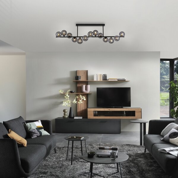 Schöner Wohnen 14505-18 - LED Lustr na tyči DUBAI 13xG9/3W/230V černá/kouřová