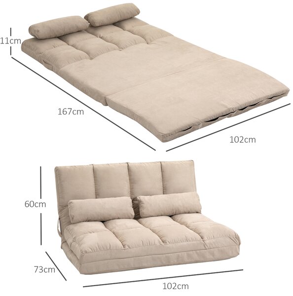 HOMCOM Podlahové křeslo s rozkladem 3 polohy 102x73x60cm béžová