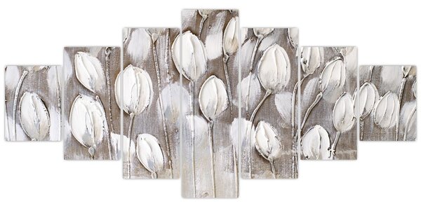 Obraz - Strukturované tulipány (210x100 cm)