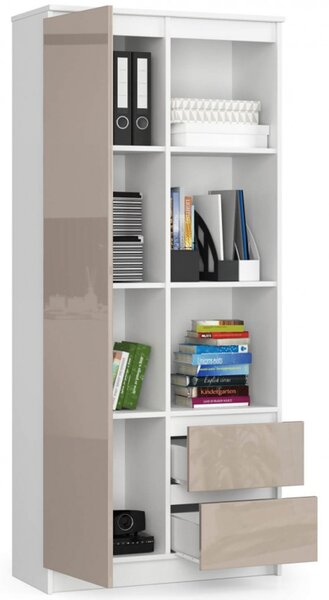 Regál R 80 cm CLP R11 bílá/cappuccino lesk