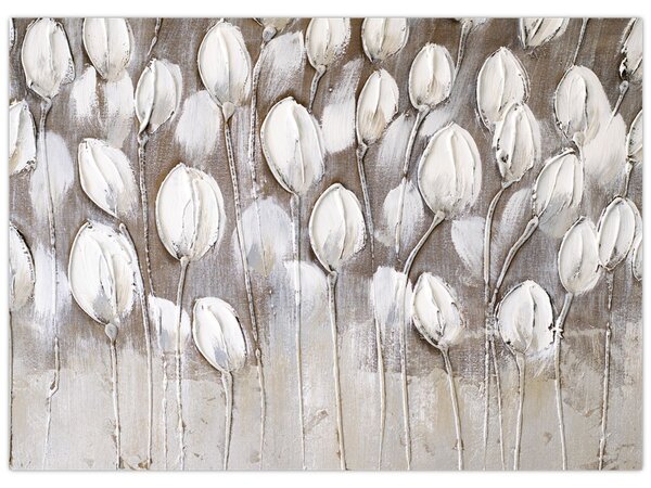 Obraz - Strukturované tulipány (70x50 cm)