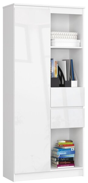Regál R 80cm CLP R15 bílá/bílý lesk