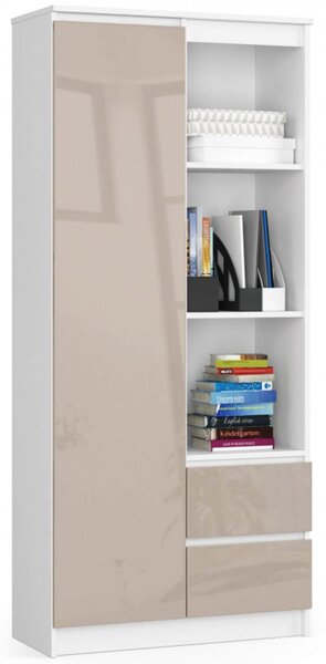 Regál R 80 cm CLP R11 bílá/cappuccino lesk