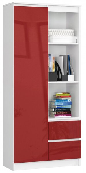 Regál R 80 cm CLP R11 bílá/červená lesk