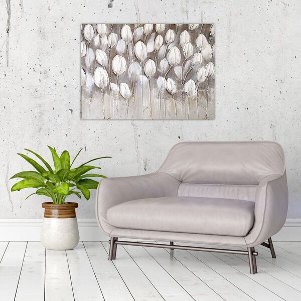 Obraz - Strukturované tulipány (70x50 cm)