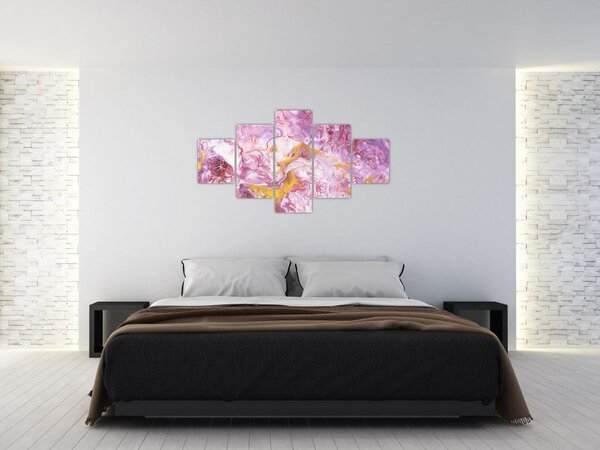 Obraz - Růžová abstrakce (125x70 cm)