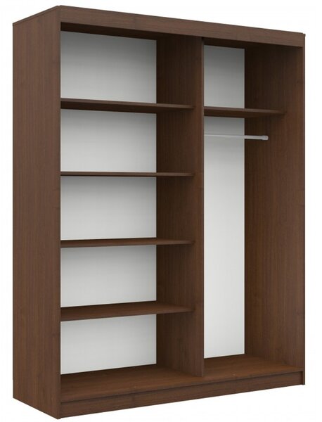 Šatní skříň posuvná 150 cm CLP MONO wenge/bílá