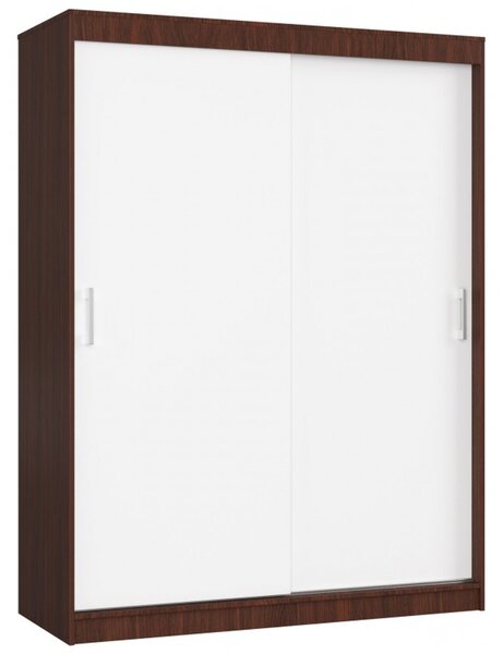Šatní skříň posuvná 150 cm CLP MONO wenge/bílá