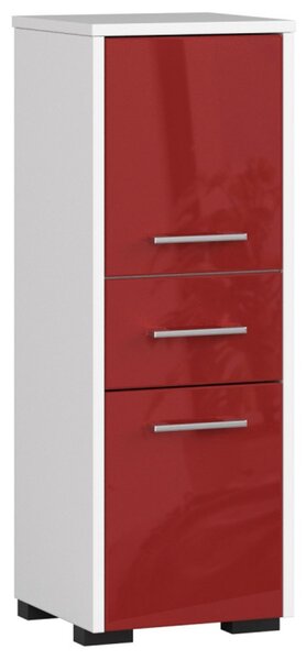 Koupelnová skříňka Fin 2D 1SZ bílá/červená lesk