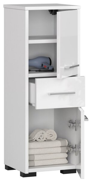Koupelnová skříňka Fin 2D 1SZ bílá lesk
