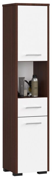 Koupelnová skříňka Fin 2D 1SZ 1W wenge/bílá