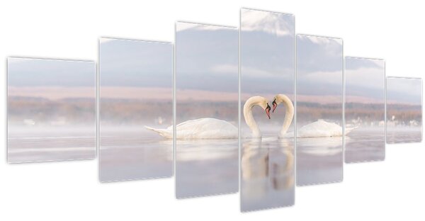 Obraz - Zamilované labutě (210x100 cm)