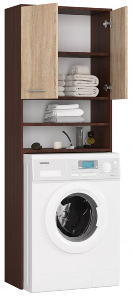 Regál nad pračku Fin wenge/dub sonoma