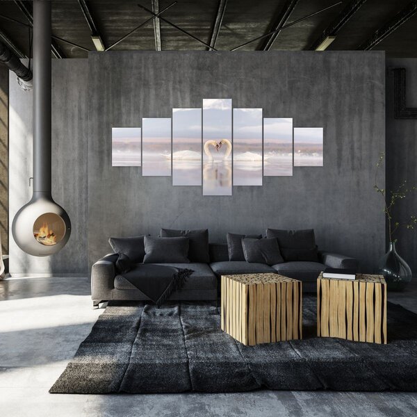 Obraz - Zamilované labutě (210x100 cm)