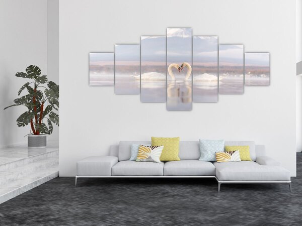 Obraz - Zamilované labutě (210x100 cm)