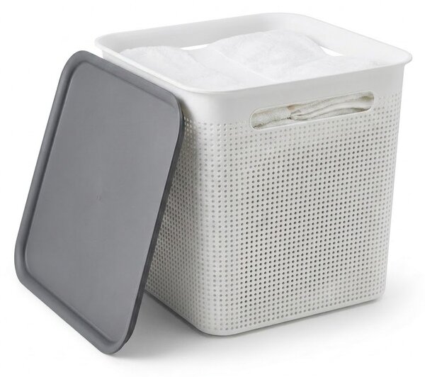 Rotho Úložný box s víkem a s madly BRISEN 18l, 29x29x29cm, bílý