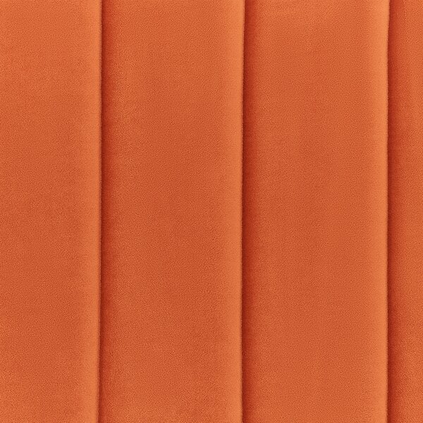 Postel s úložným prostorem Umělý samet VION 160 x 200 cm Oranžová