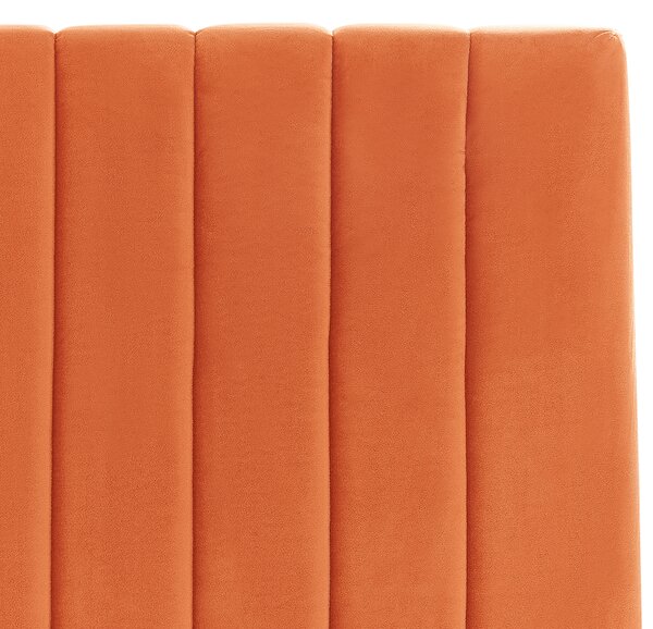 Postel s úložným prostorem Umělý samet VION 160 x 200 cm Oranžová