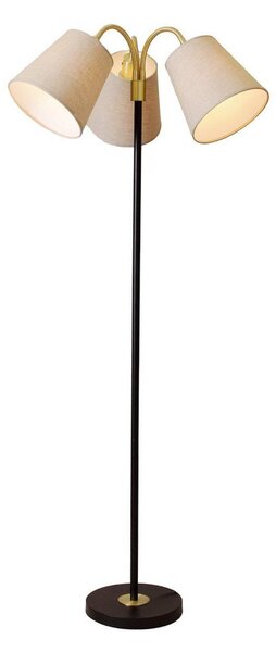 PR Home Stojací lampa Amy, černá/béžová, 3 žárovky, výška 150 cm, E27, Černá, Obývací pokoj / jídelna, kov, Skandinávský