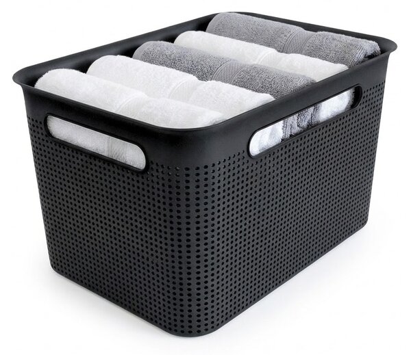 Rotho Úložný box s madly BRISEN 16l, 36x26,2x21cm, černý