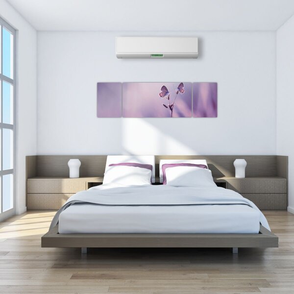Obraz - Fialoví motýlci (170x50 cm)