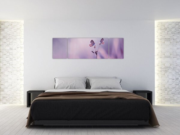Obraz - Fialoví motýlci (170x50 cm)