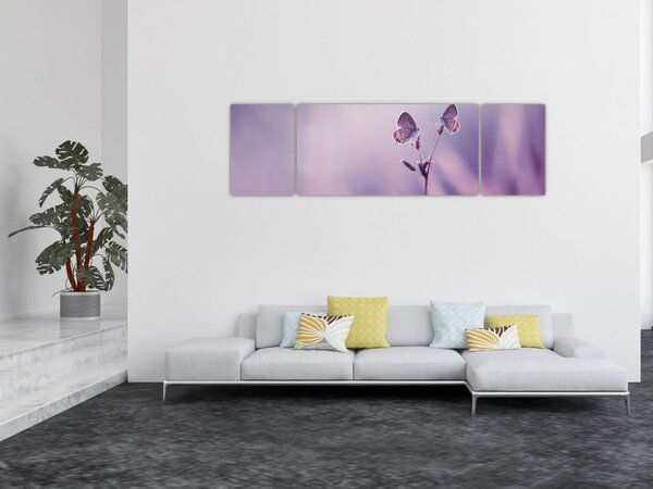 Obraz - Fialoví motýlci (170x50 cm)