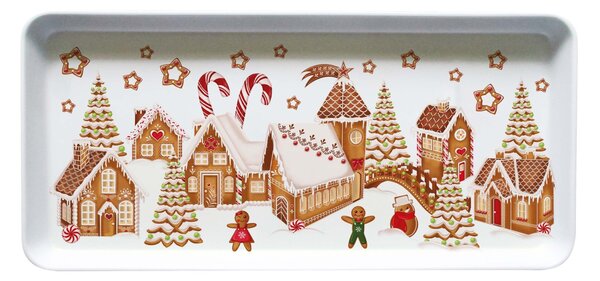 Melaminový servírovací tác TORO 35x16,5cm perníčková vesnička