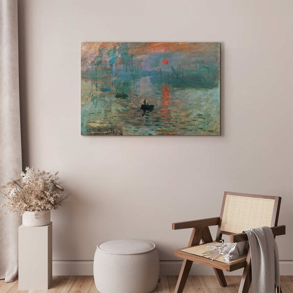 Reprodukce obrazu Imprese, východ slunce - malovaná krajina přístavu od Claude Moneta