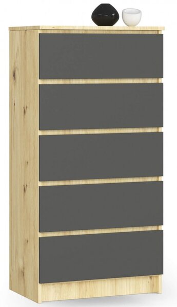 Komoda K60 5SZ artisan oak/šedý grafit