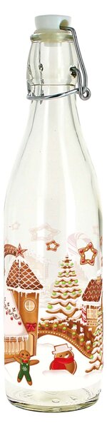 Skleněná láhev s patentním uzávěrem TORO 540ml perníčková vesnička