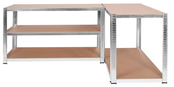 Regál 205x120x45 cm stříbrný