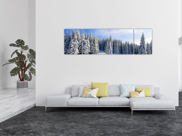 Obraz - Zima v lesích (170x50 cm)