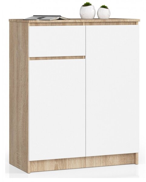 Komoda K80 2D1SZ dub sonoma/bílá
