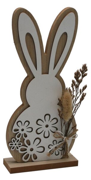 Zajíček dřevěný bílý dekor 24cm 4000083