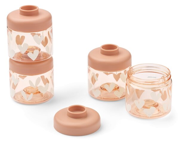 Úložné dózy na dětskou výživu Dominique Sweethearts – 4 × 100 ml