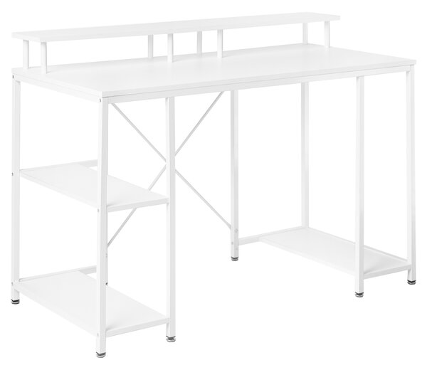 Pracovní stůl CADDO Bílá 120 cm 60 cm s policemi