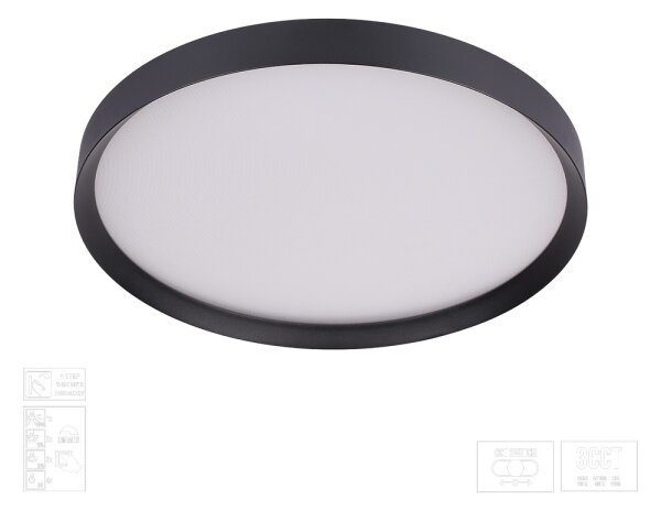 Prezent 17313 -LED Stm stropní svítidlo MAYSA LED/36W/230V 3000/4000/6000K černá