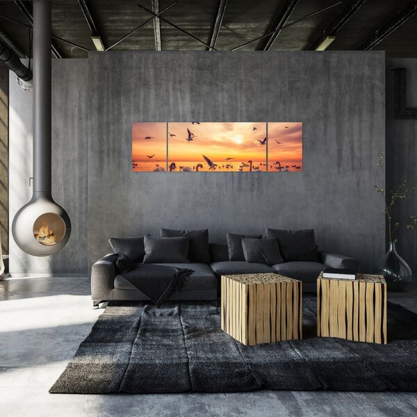 Obraz - Labutě (170x50 cm)